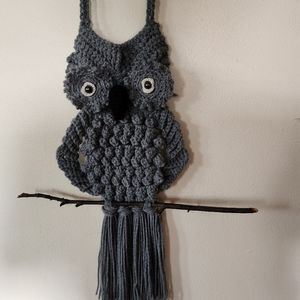 Crocheted hanging owl